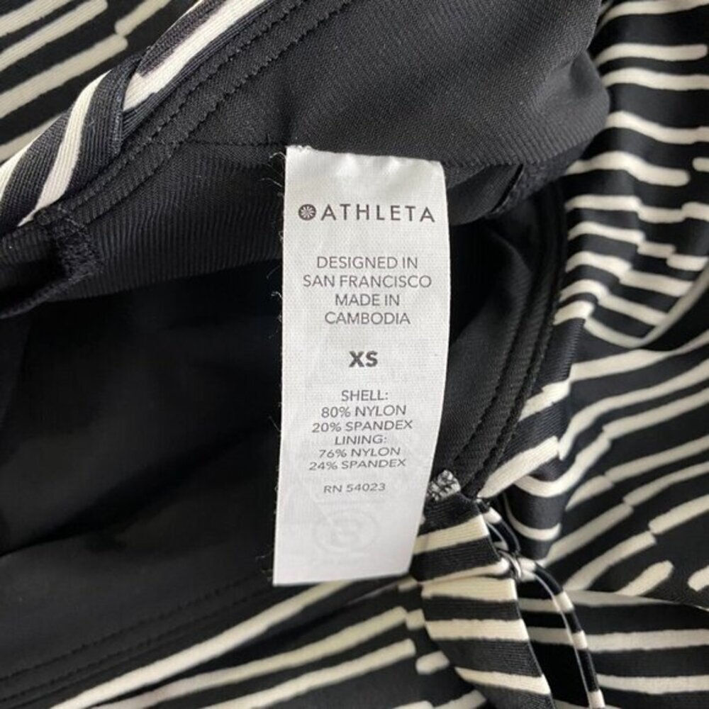 Athleta Hermosa One Piece Swimsuit Black White Striped Women's XS - Picture 8 of 9